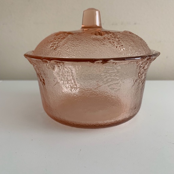 Vintage Pink Glass Candy Dish - Picture 2 of 7